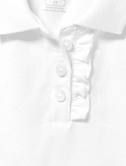 Polo de piqué con volantes de uniforme para niñas pequeñas, paquete de 2