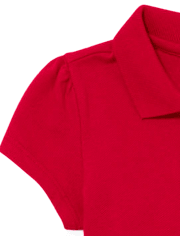 Polo de piqué con volantes de uniforme para niñas pequeñas, paquete de 2