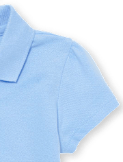 Polo de piqué con volantes de uniforme para niñas pequeñas, paquete de 2