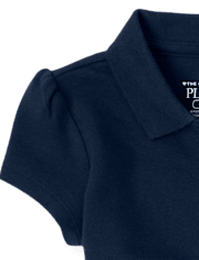Polo de piqué con volantes de uniforme para niñas pequeñas, paquete de 2