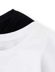 Lot de 2 t-shirts superposés basiques pour bébé et toute-petite fille