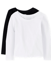 Lot de 2 t-shirts superposés basiques pour bébé et toute-petite fille