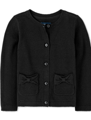 Toddler Girls Uniform Long Sleeve Bow Cardigan BLACK The Children s Place