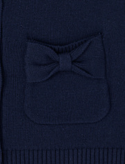 Cardigan à nœud uniforme pour toute-petite fille
