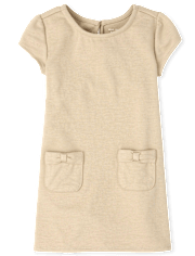 Vestido de ponte con lazo de uniforme para niñas pequeñas