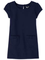 Toddler Girls Bow Ponte Knit Dress