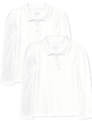 Lot de 2 polos uniformes en piqué à volants pour bébé et toute-petite fille