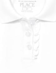 Lot de 2 polos uniformes en piqué à volants pour bébé et toute-petite fille