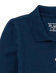 Lot de 2 polos uniformes en piqué à volants pour bébé et toute-petite fille