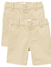 Toddler Girls Uniform Stretch Chino Shorts 2-Pack
