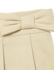 Toddler Girls Uniform Stretch Bow Pleated Pull On Skort 2-Pack