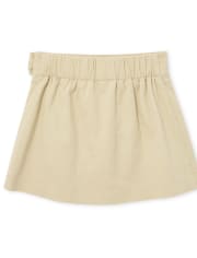 Toddler Girls Uniform Stretch Bow Pleated Pull On Skort 2-Pack