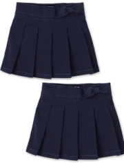 Ensemble de 2 jupes-shorts plissées uniformes pour toute-petite fille
