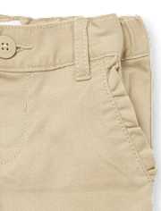 Paquete de 2 pantalones chinos ajustados de uniforme para niñas pequeñas