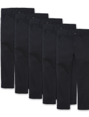 Boys Uniform Skinny Chino Pants 5-Pack