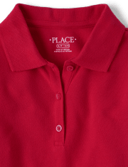 Girls Uniform Long Sleeve Pique Polo Dress