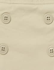 Girls Uniform Stretch Button Skort - Slim