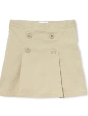 Girls Uniform Stretch Button Skort - Slim