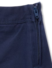Jupe-short d'uniforme à boutons extensibles pour filles - Slim