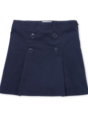Jupe-short d'uniforme à boutons extensibles pour filles - Slim