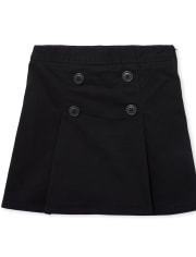 Girls Uniform Stretch Button Skort - Plus