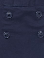 Jupe-short d'uniforme à boutons extensibles pour filles - Plus