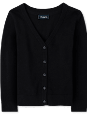 Cárdigan de uniforme con cuello en V para niñas