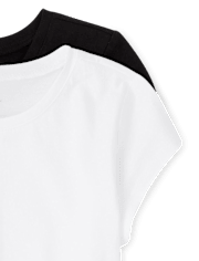 Camiseta básica con capas de uniforme para niñas, paquete de 2
