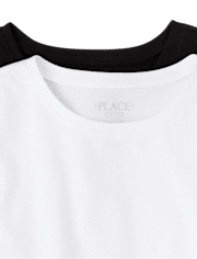 Camiseta básica con capas de uniforme para niñas, paquete de 2