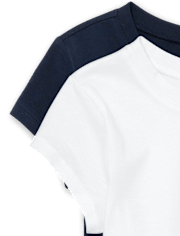 Camiseta básica con capas de uniforme para niñas, paquete de 2