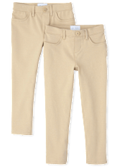 Girls Uniform Ponte Knit Pull On Jeggings 2-Pack