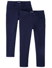 Paquete de 2 jeggings de punto Ponte de uniforme para niñas