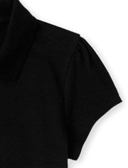 Girls Uniform Ruffle Soft Stretch Pique Polo 2-Pack