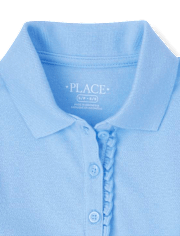 Polo de piqué con volantes de uniforme para niñas, paquete de 2