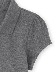 Polo de piqué con volantes de uniforme para niñas, paquete de 2