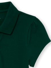 Polo de piqué con volantes de uniforme para niñas, paquete de 2