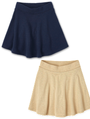 Girls Uniform French Terry Skort 2-Pack