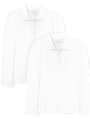 Lot de 2 polos uniformes en piqué pour fille