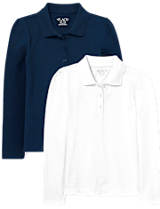 Girls Uniform Pique Polo 2-Pack