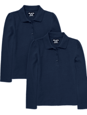 Lot de 2 polos en piqué d'uniforme pour filles