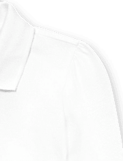 Lot de 2 polos uniformes en piqué à volants pour fille