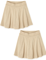 Ensemble de 2 jupes-shorts uniformes en tricot ponte pour filles