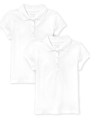Girls Uniform Pique Polo 2-Pack