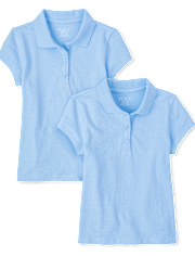 Polo de piqué de uniforme para niña, paquete de 2