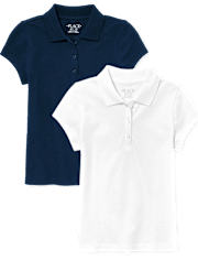 Lot de 2 polos uniformes en piqué pour fille