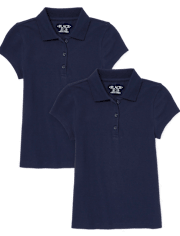 Lot de 2 polos uniformes en piqué pour fille