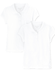 Girls Uniform Soft Jersey Polo 2-Pack