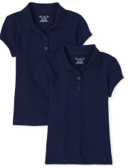 Girls Uniform Soft Jersey Polo 2-Pack