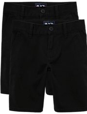Girls Uniform Stretch Chino Shorts 2-Pack