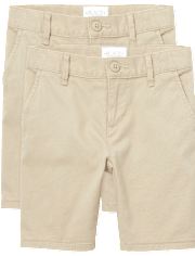 Shorts chinos de uniforme para niñas, paquete de 2